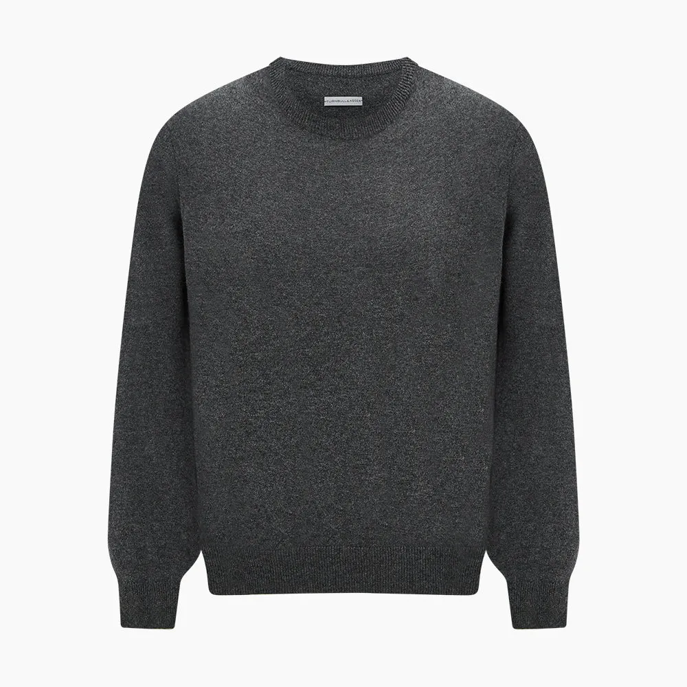 Charcoal Grey Cashmere Round Neck Jumper