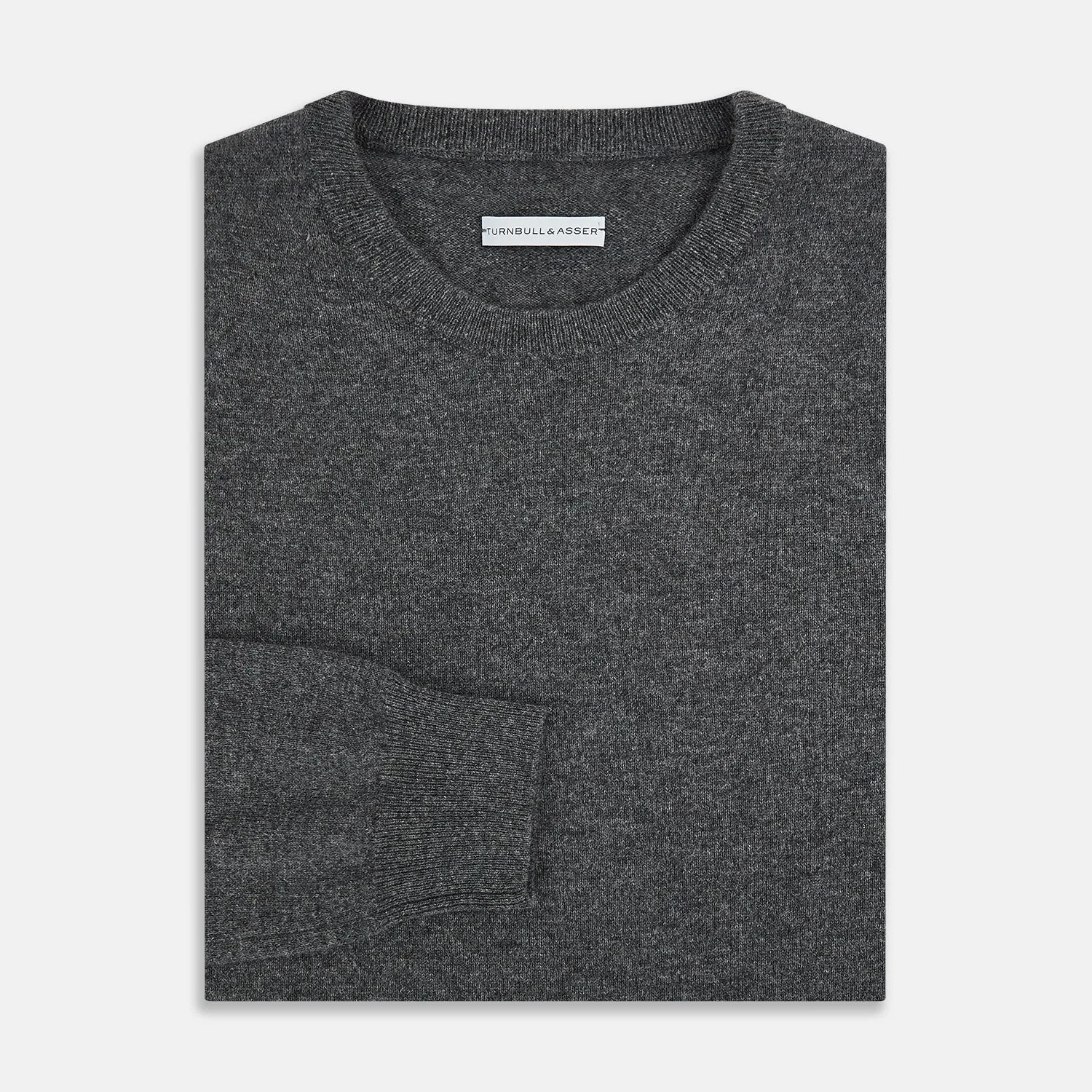 Charcoal Grey Cashmere Round Neck Jumper
