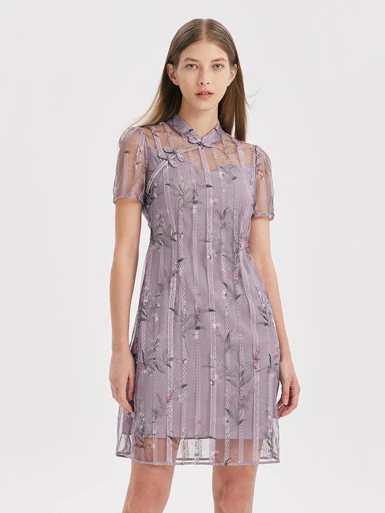 Cheongsam Double-Layer Dress