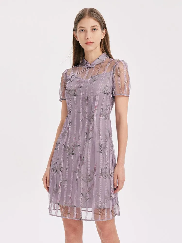 Cheongsam Double-Layer Dress