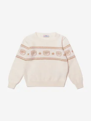 Chiara Ferragni Girls Knitted Logo Jumper