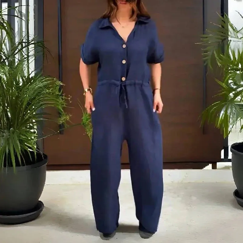 Clara Beatriz Pink Linen Jumpsuit