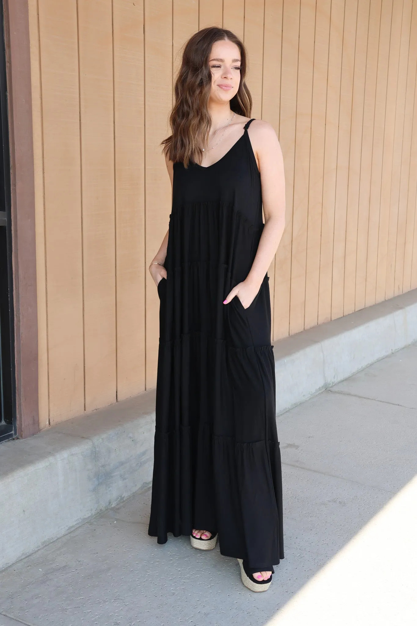 Coastal Views Maxi Dress In Black