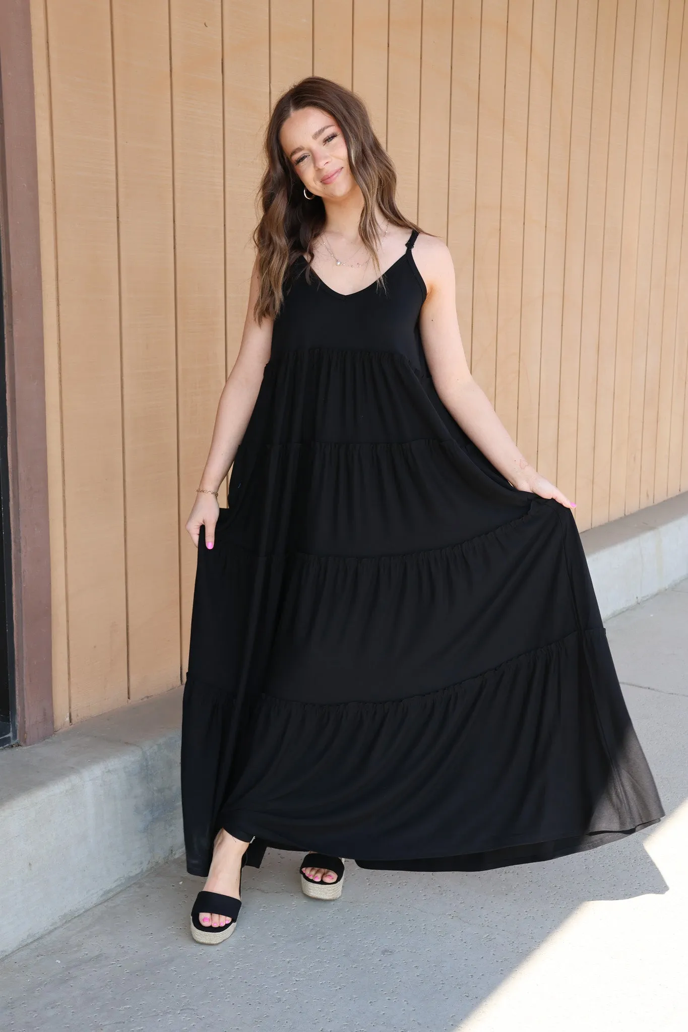 Coastal Views Maxi Dress In Black