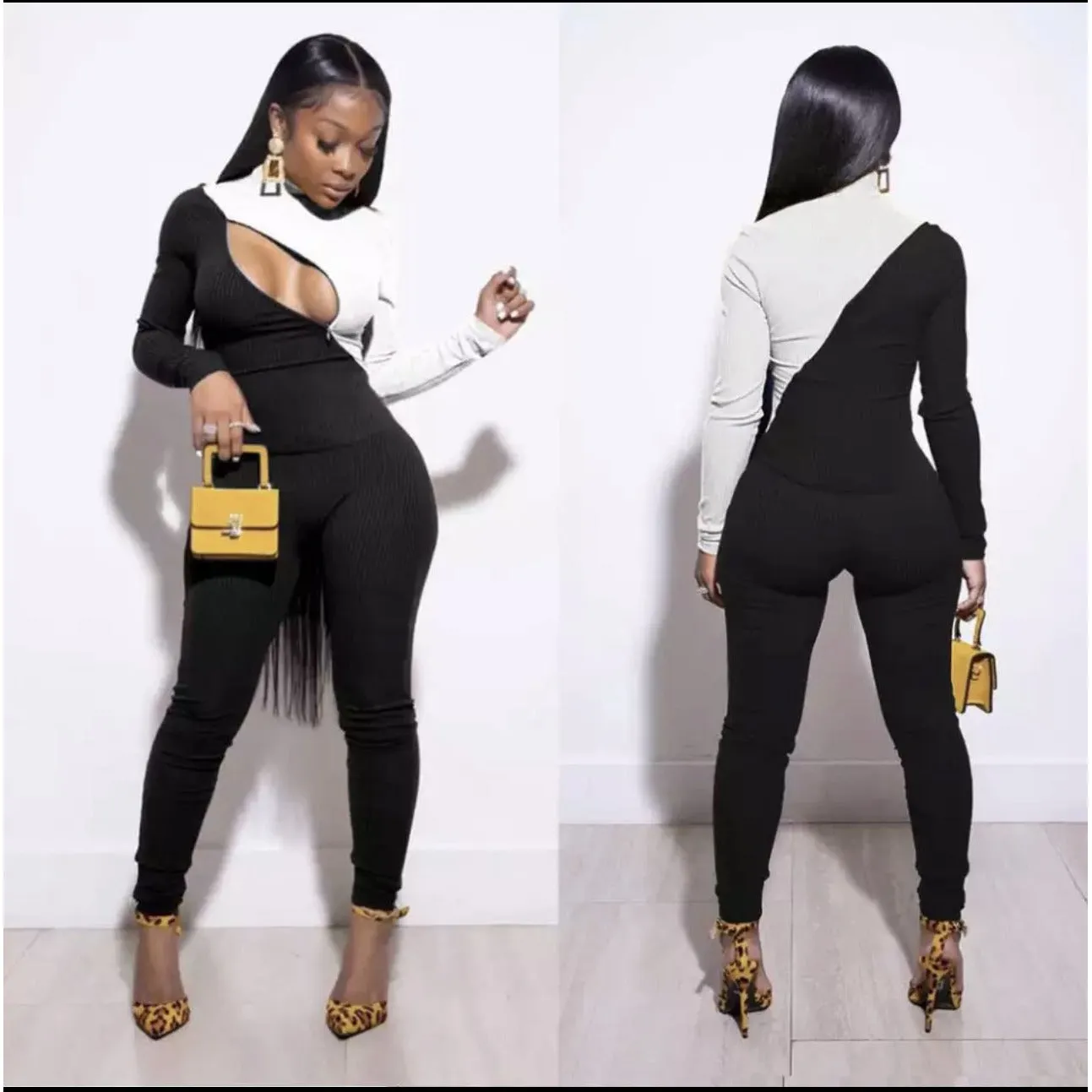 Color Stitched Bodycon Jumpsuit