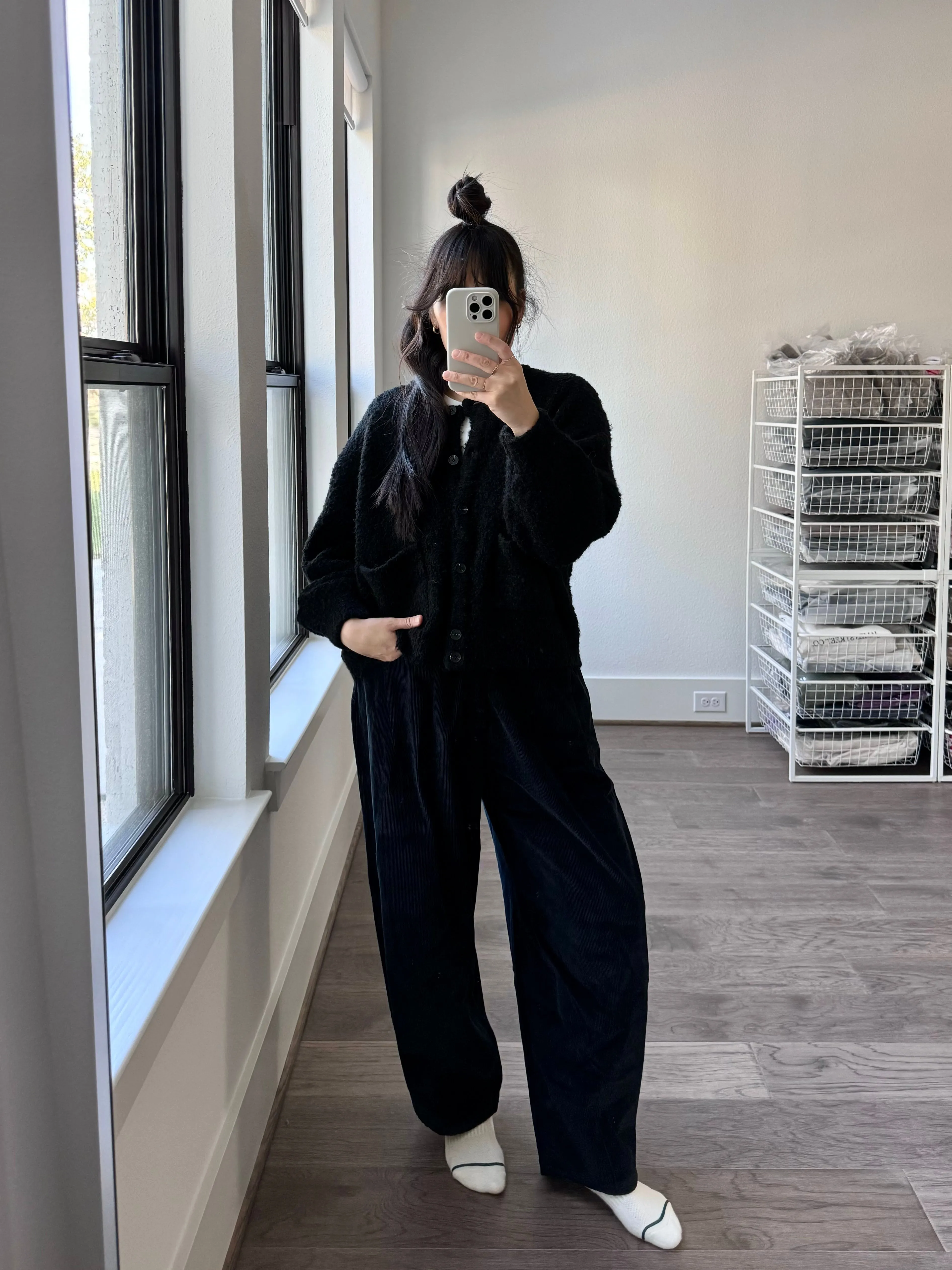 Corduroy Baggy Pants, Navy
