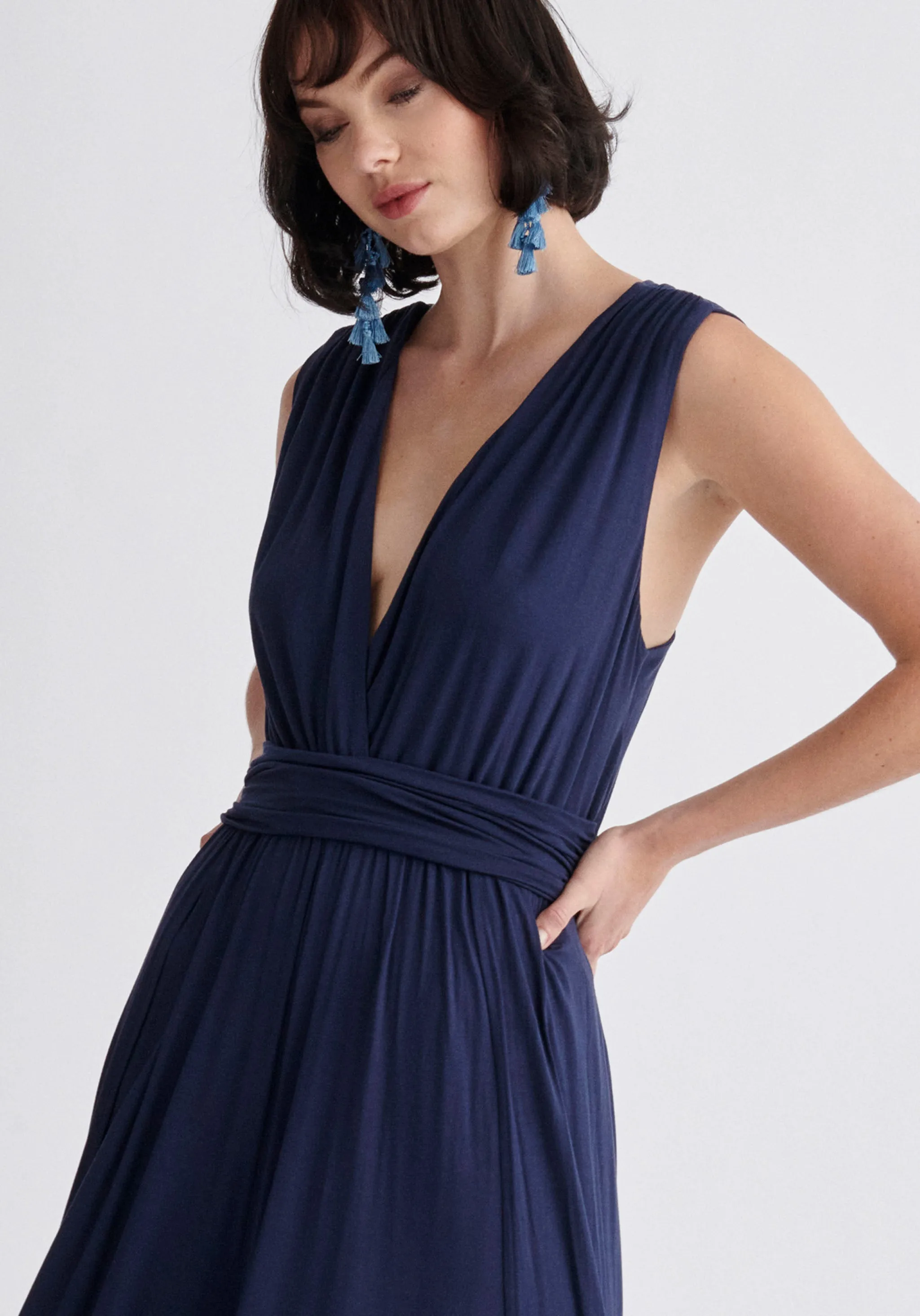 Cross Back Jersey Jumpsuit