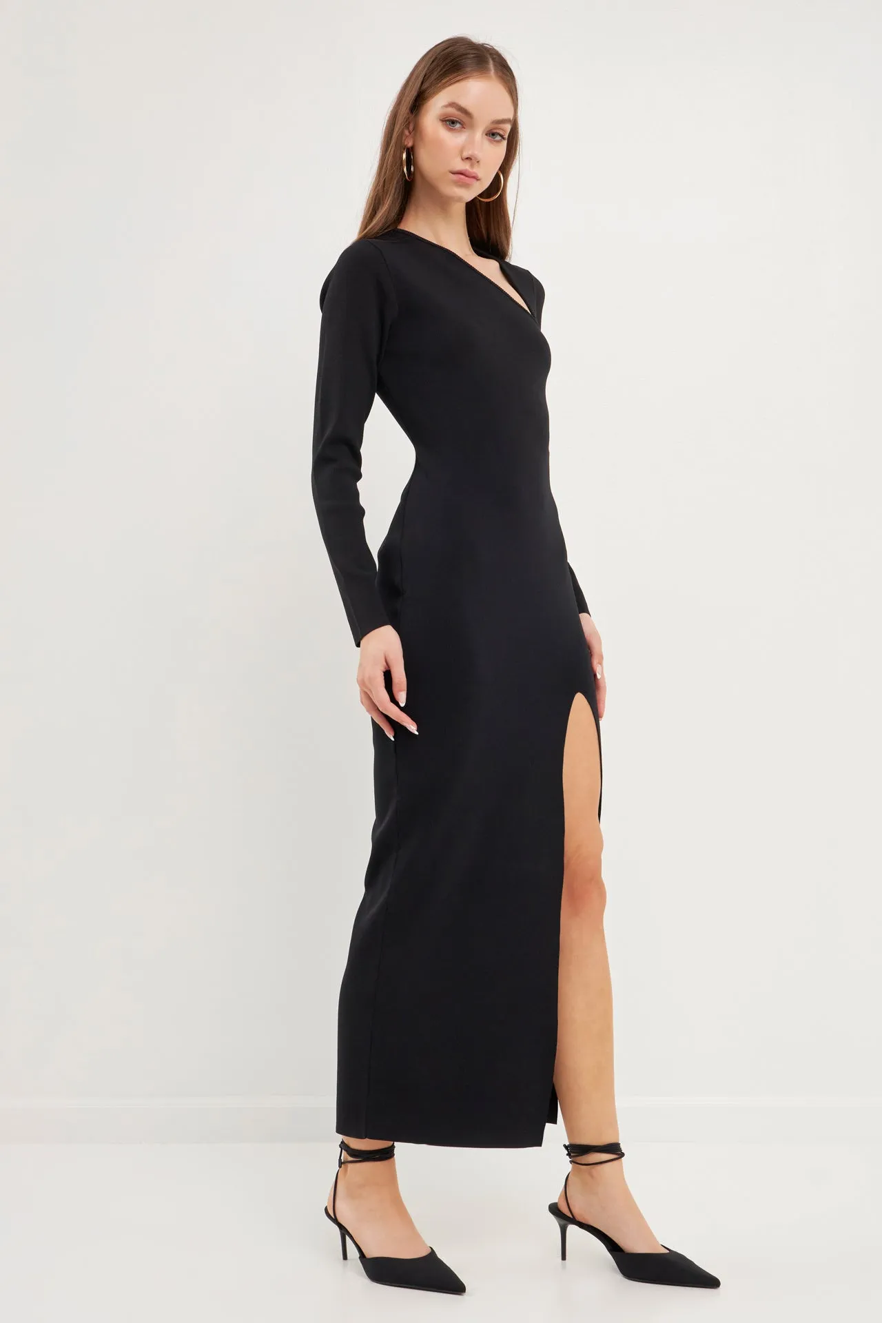 Cut Out Long Sleeve Maxi Dress - Final Sale
