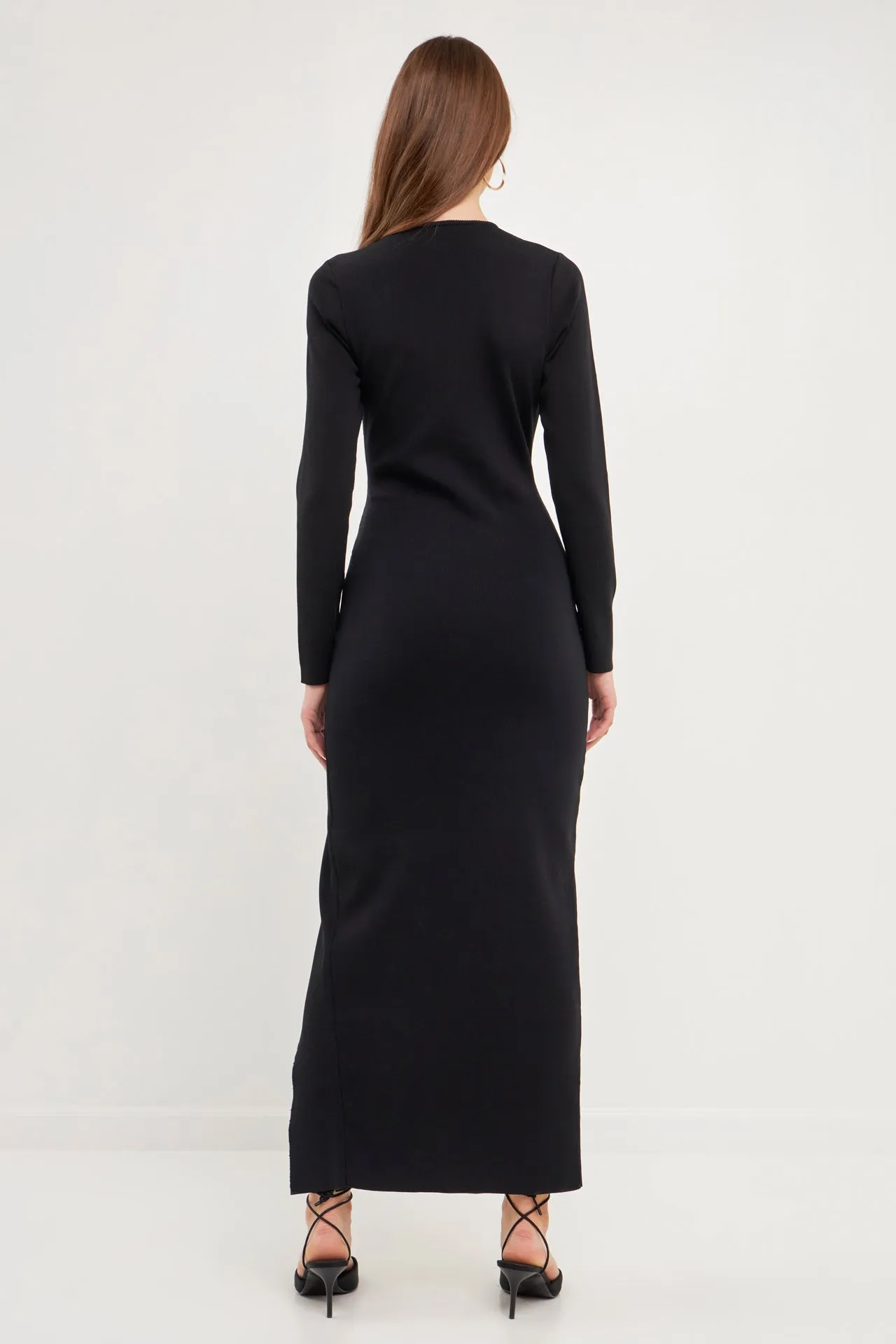 Cut Out Long Sleeve Maxi Dress - Final Sale
