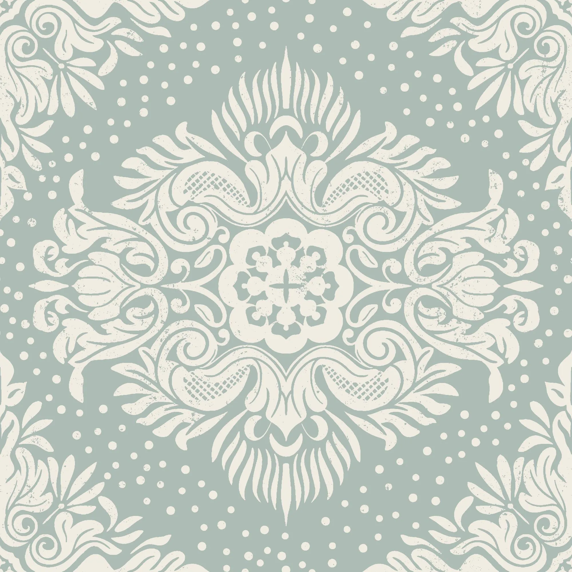 Damask Revival-Azure - Wall Covering - Traditional ProTex