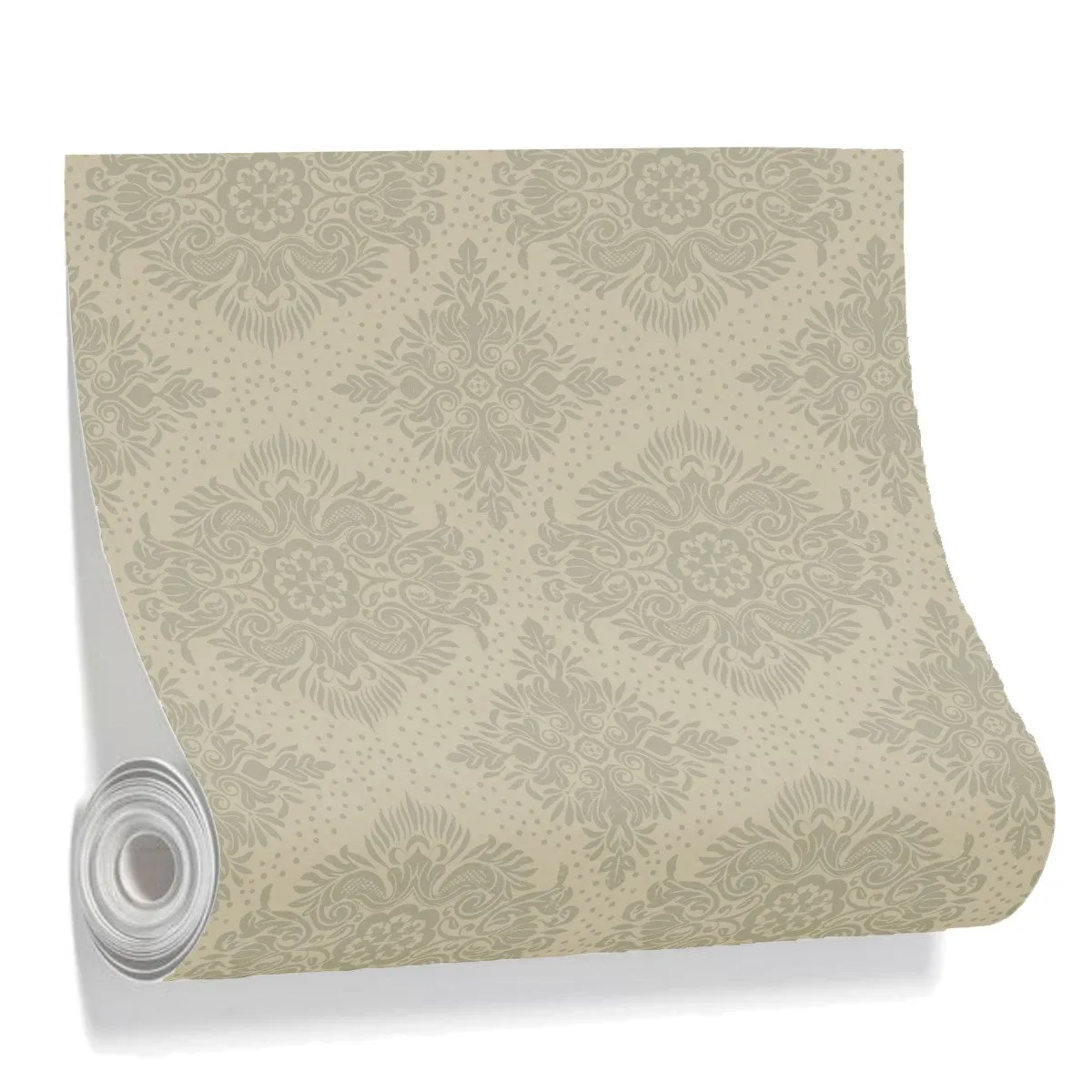 Damask Revival-Olive Grove - Wall Covering - Traditional ProTex