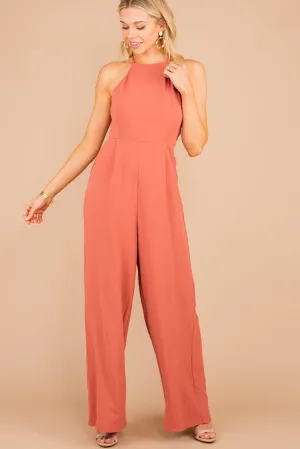 Day and Night Dark Salmon Pink Halter Jumpsuit