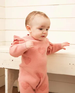 DPD Knitted Heart One-Piece in Pink