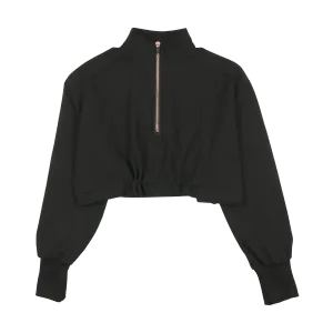 dress maxi sweat with cropped zippered sweat - black