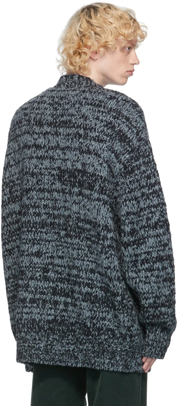 Dries Van Noten Blue Wool Maxi Sweater