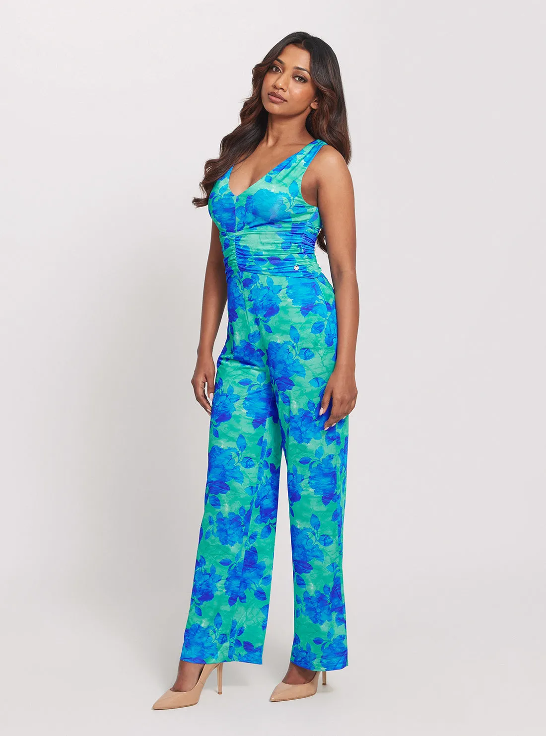 Eco Blue Floral Print Emily Jumpsuit