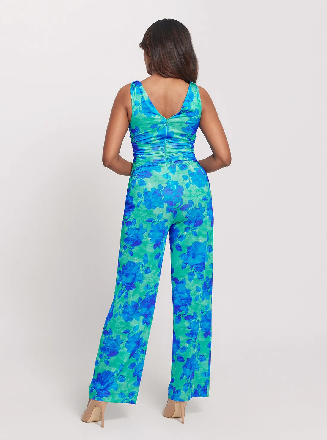 Eco Blue Floral Print Emily Jumpsuit