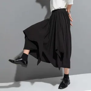 Elegant Black Summer Hakama Palazzo Pants for Women