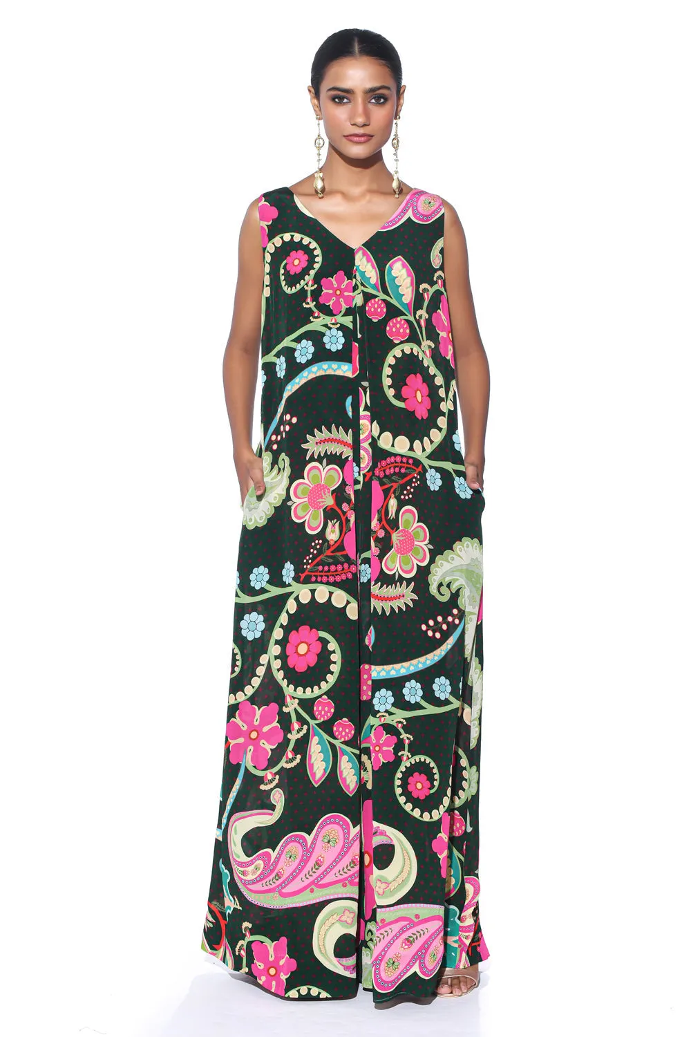 Emerald Royal Paisley Jumpsuit