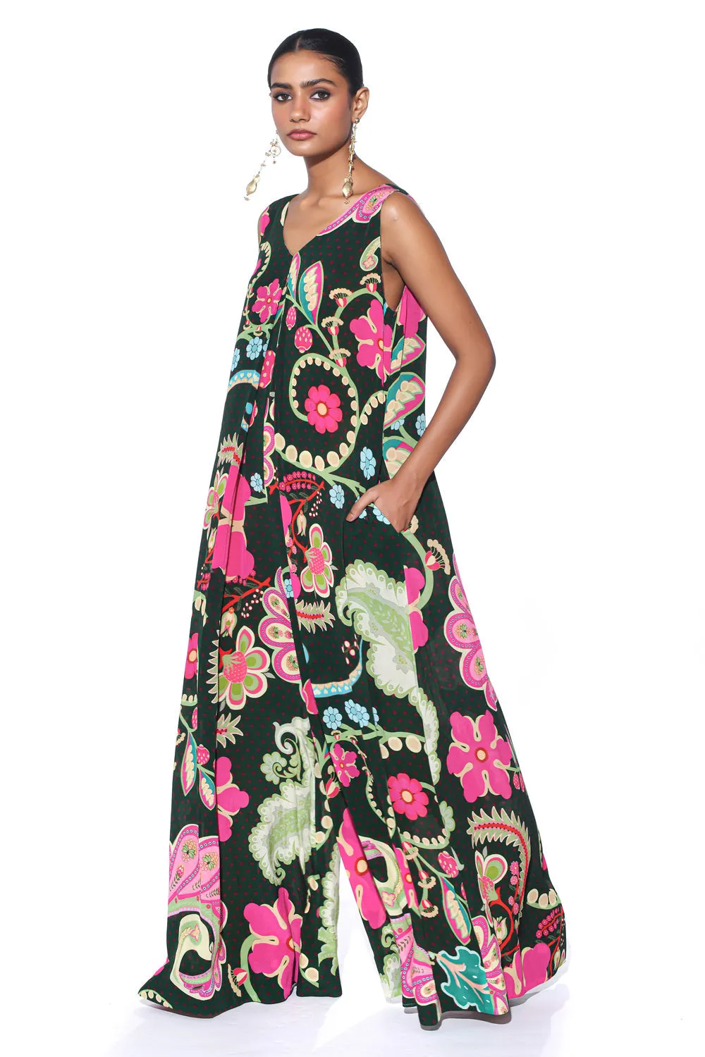 Emerald Royal Paisley Jumpsuit