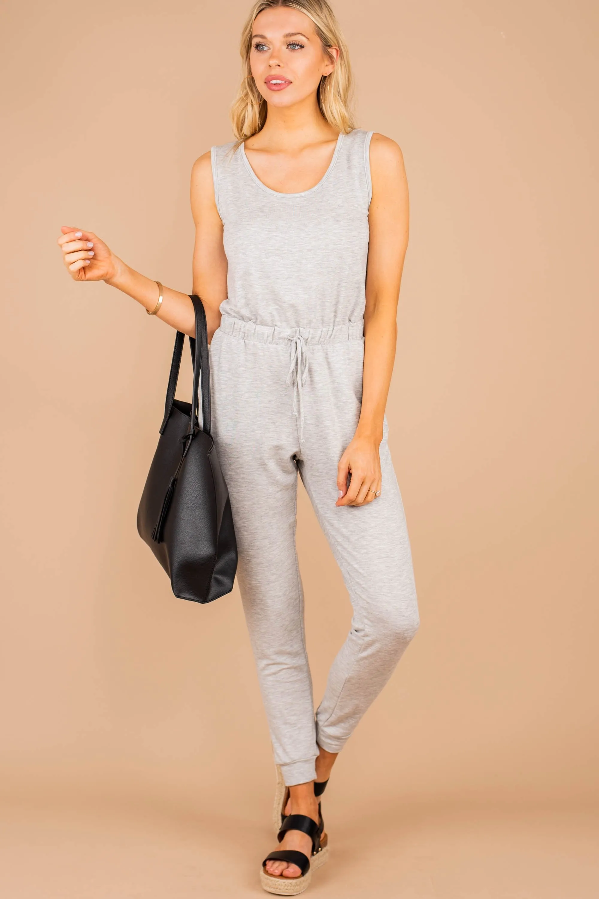 Feeling Closer To You Heather Gray Jumpsuit