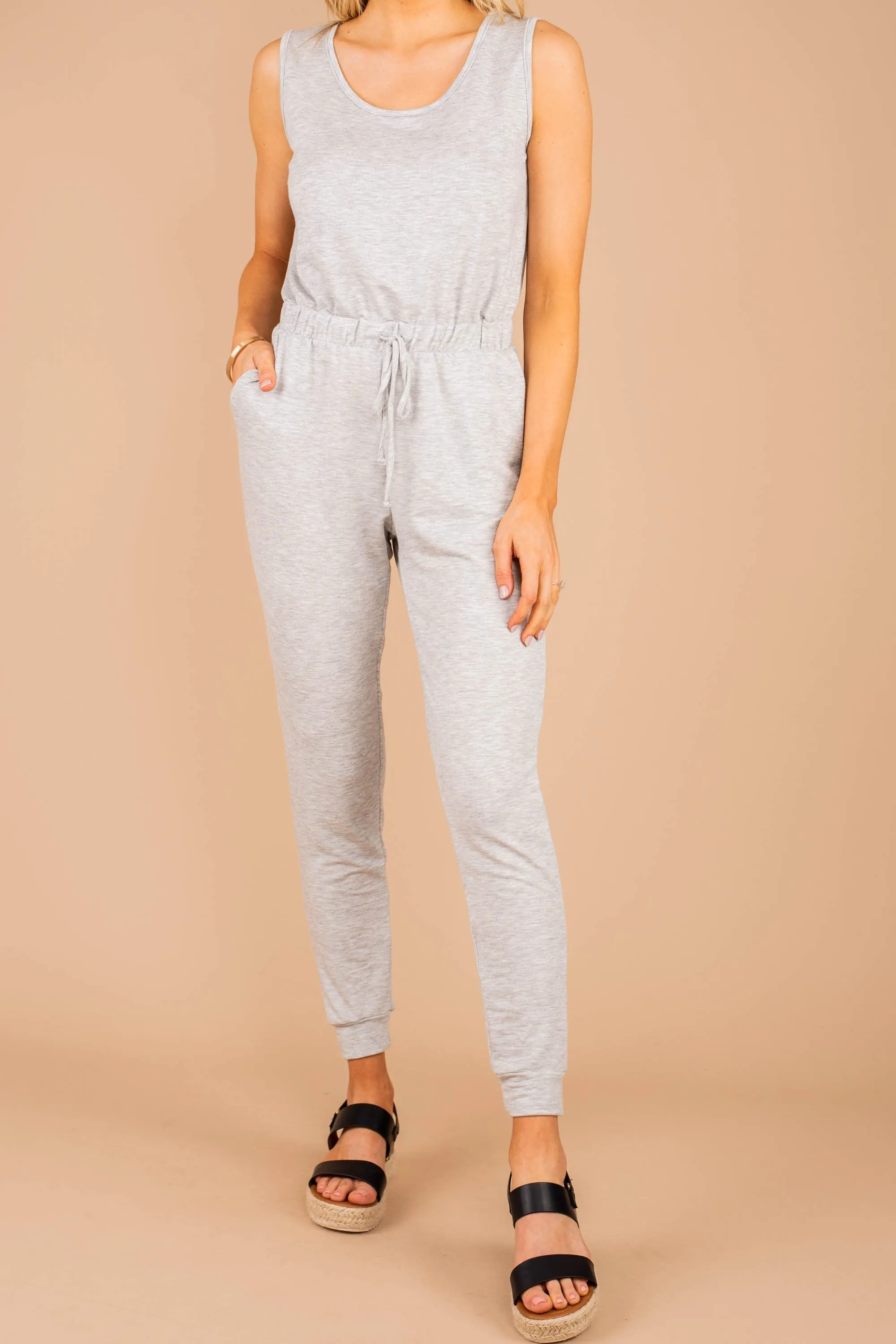 Feeling Closer To You Heather Gray Jumpsuit