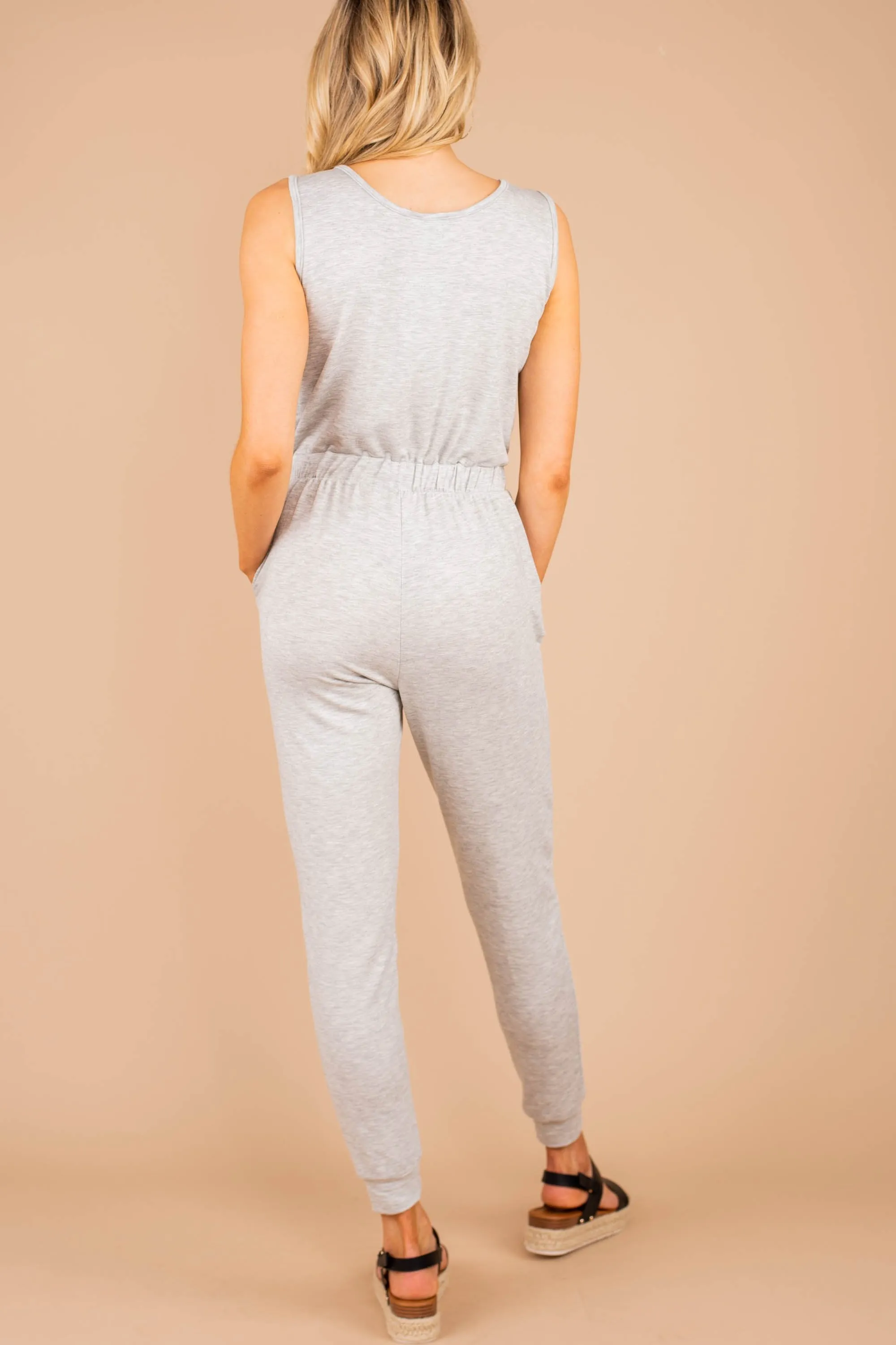Feeling Closer To You Heather Gray Jumpsuit
