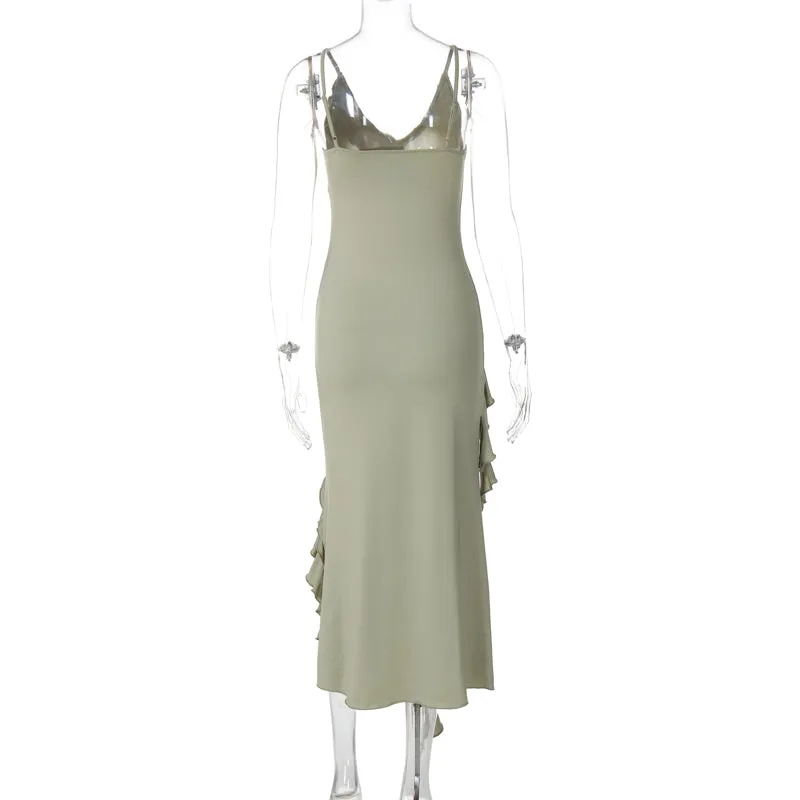 Flytonn-Christmas Outfits New Year's Eve Dress Night Out Club Dresses cute winter outfits Kooper Ruffle Maxi Dress