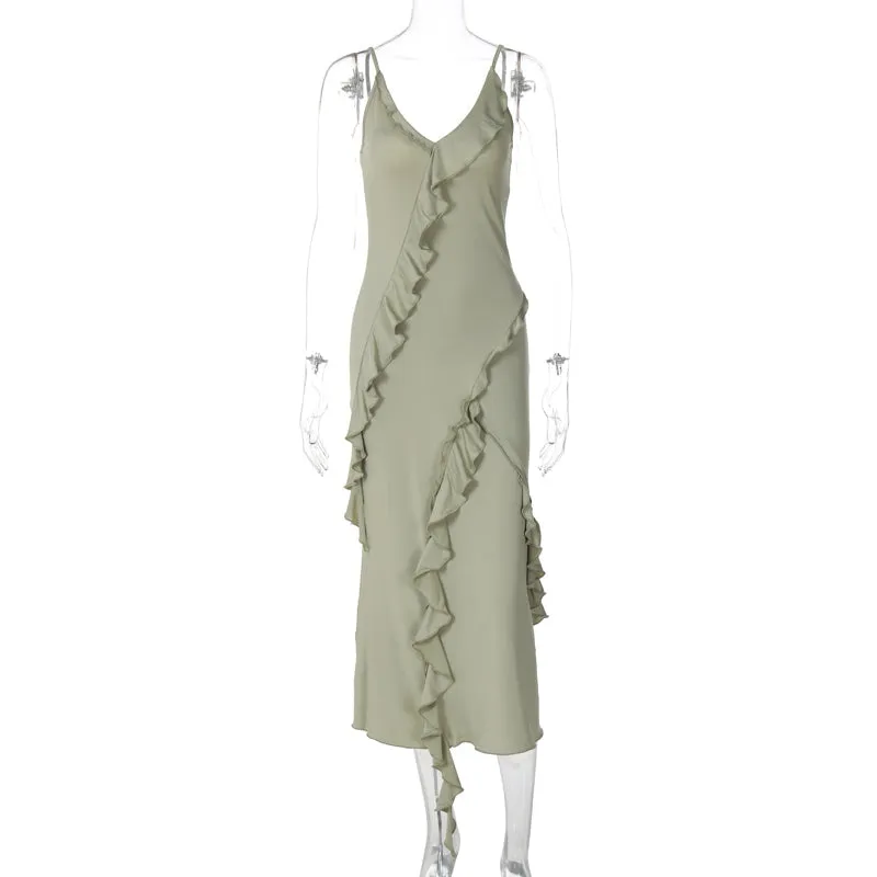 Flytonn-Christmas Outfits New Year's Eve Dress Night Out Club Dresses cute winter outfits Kooper Ruffle Maxi Dress