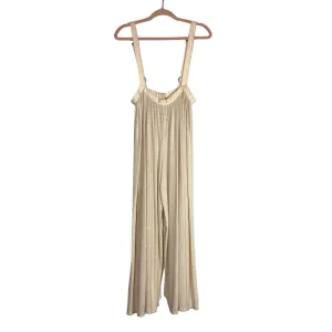 Free People Cream Wide Leg Jumpsuit- Size S