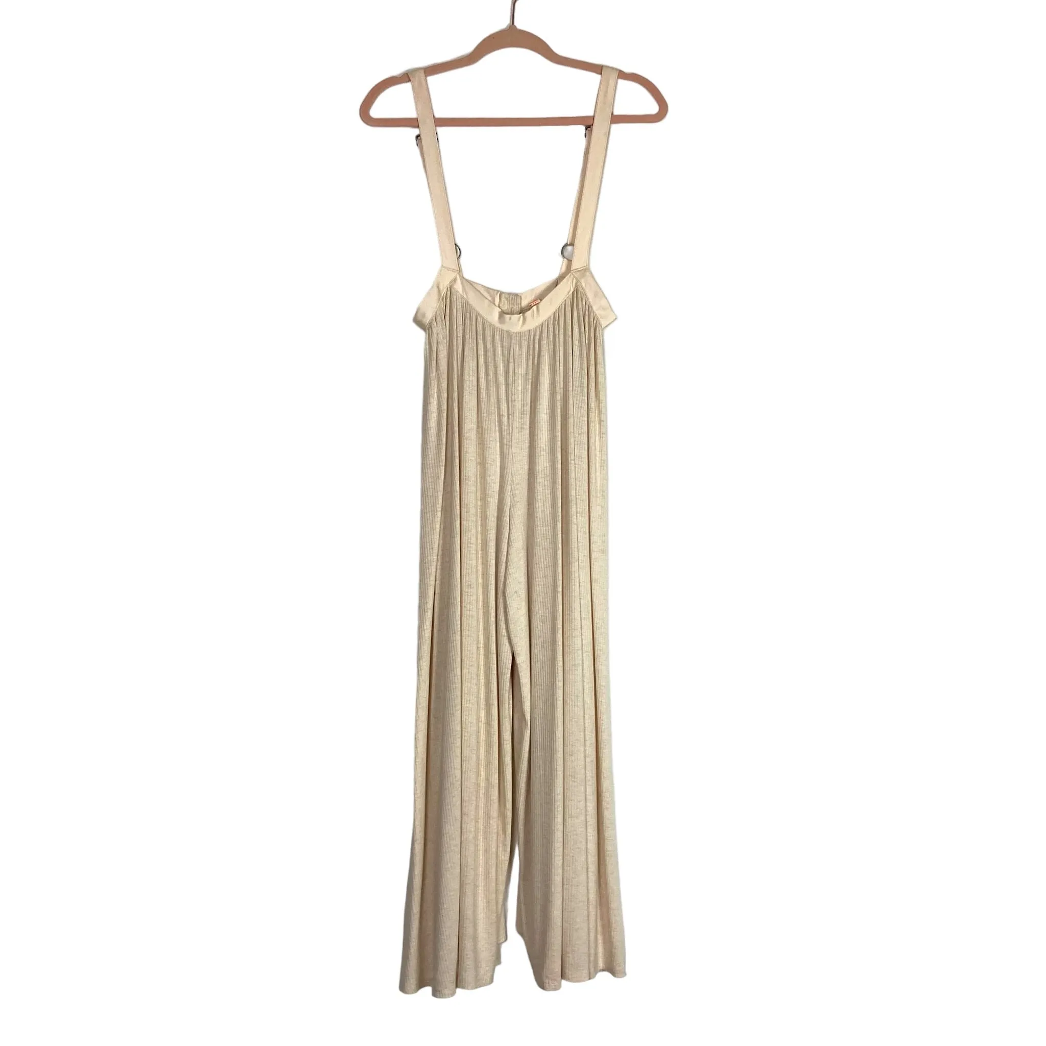 Free People Cream Wide Leg Jumpsuit- Size S