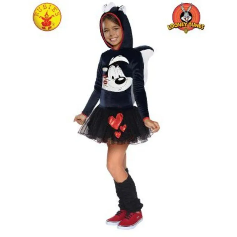 Girls Pepe Le Pew Hooded Costume - M