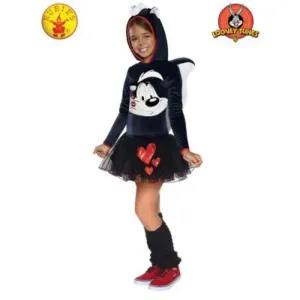 Girls Pepe Le Pew Hooded Costume - M