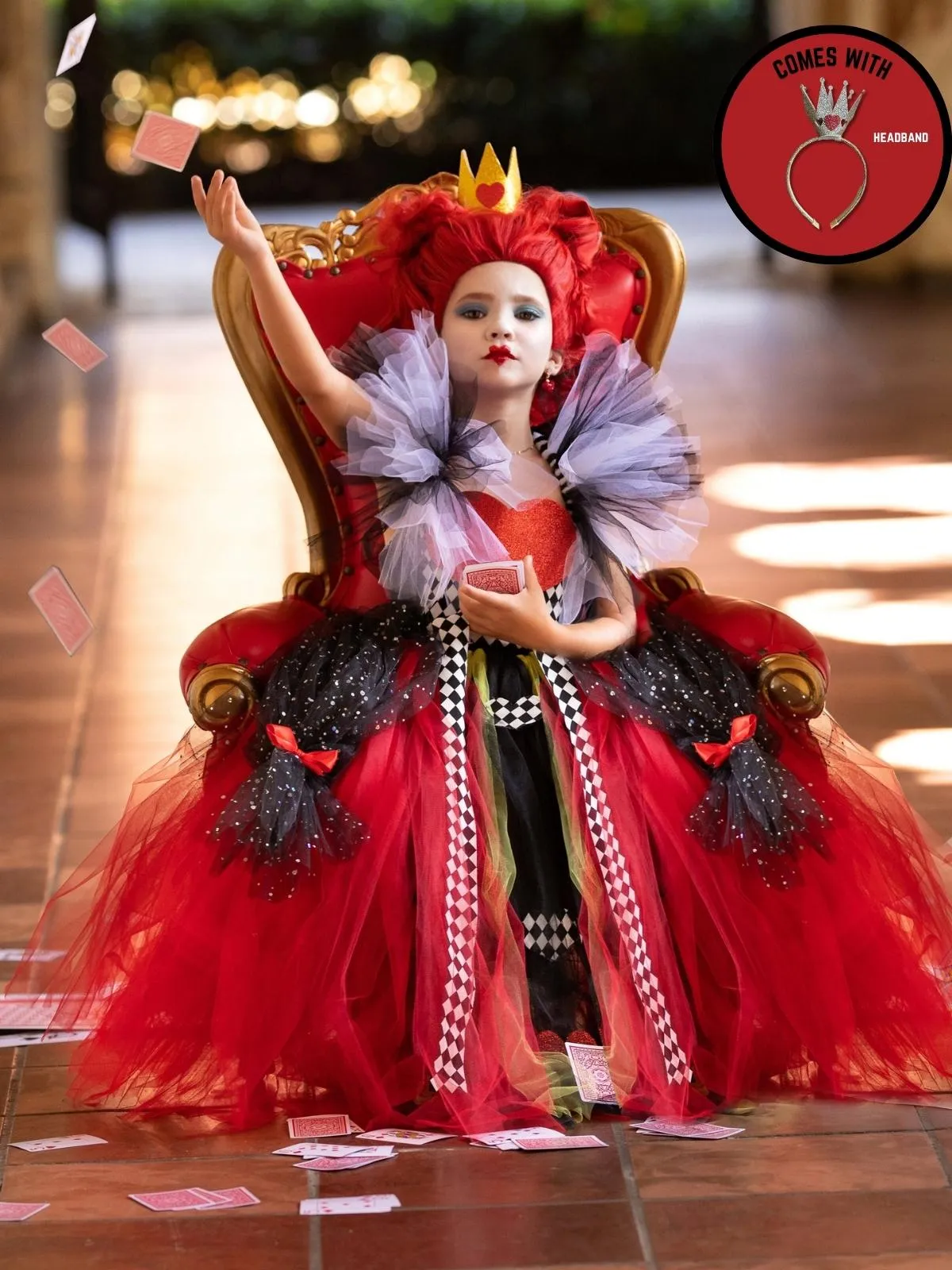 Girls Queen Of Hearts Tutu Costume Dress