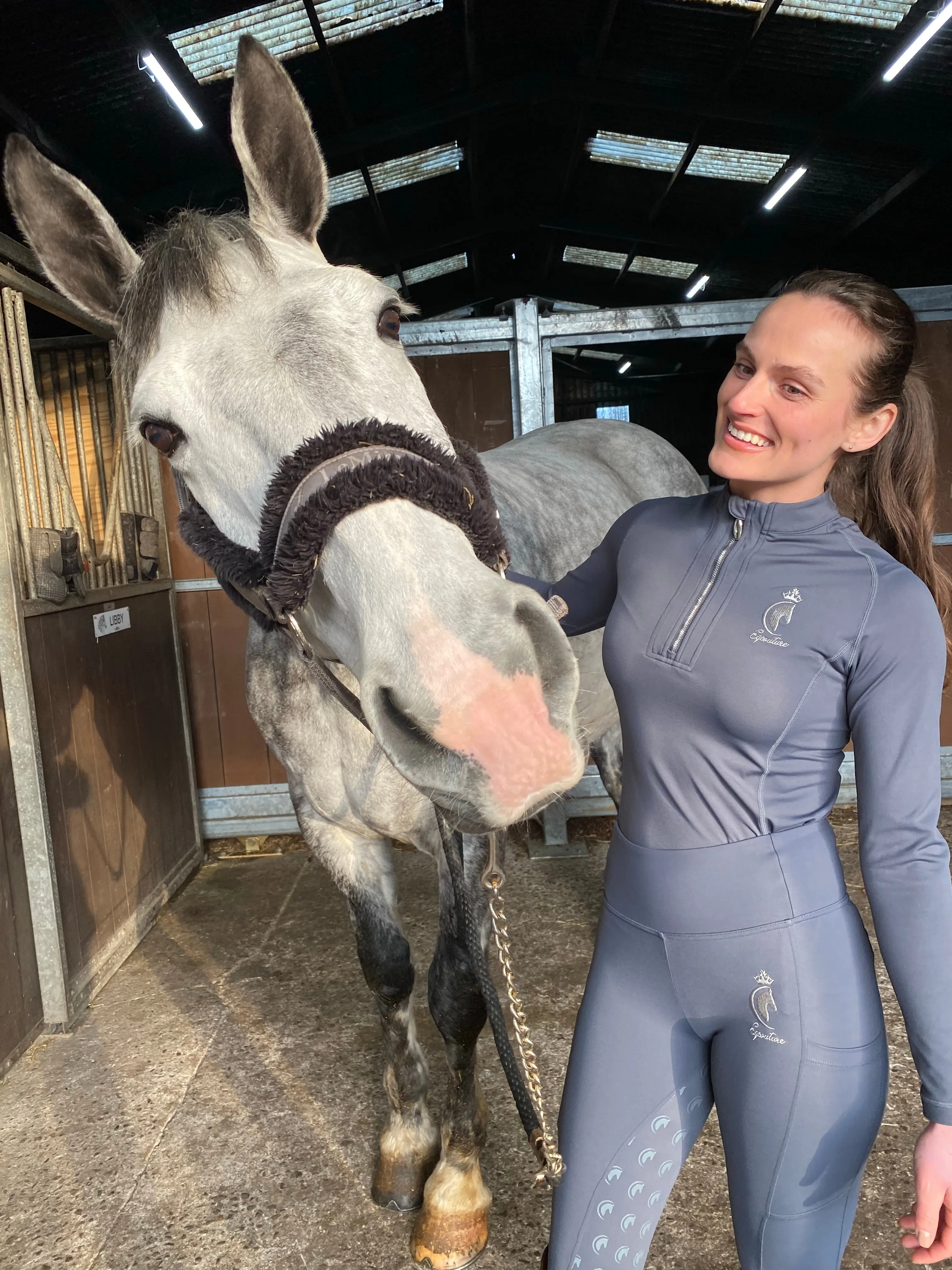 Grey Technical Equestrian Base Layer - URBAN SLATE