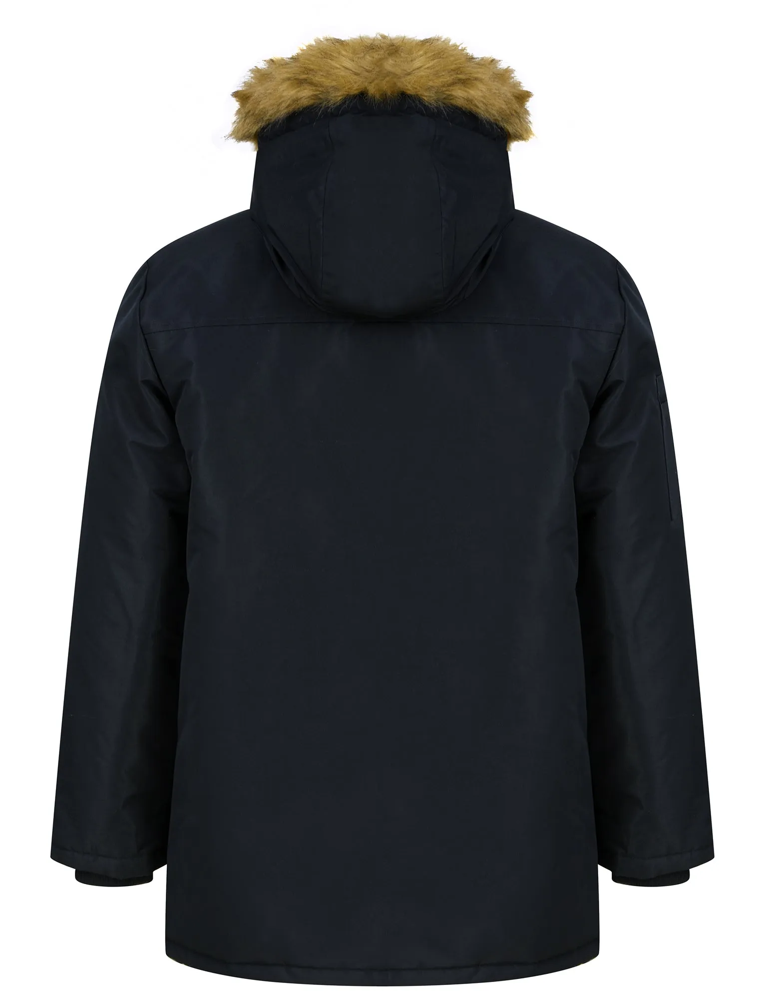 Hawara Taslon Parka Coat with Faux Fur Trim Hood in Black - Tokyo Laundry