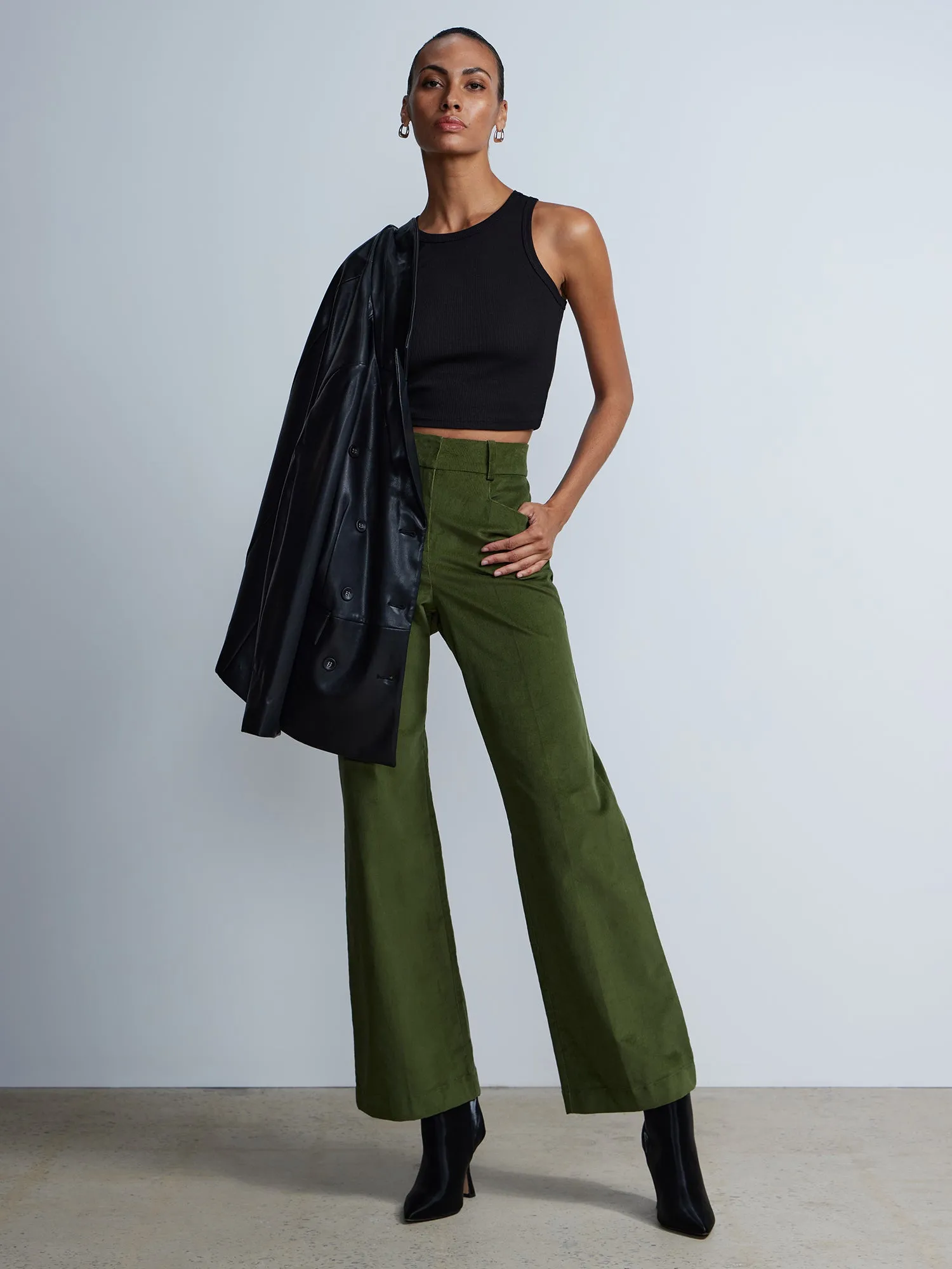 High Rise Wide Leg Corduroy Pant