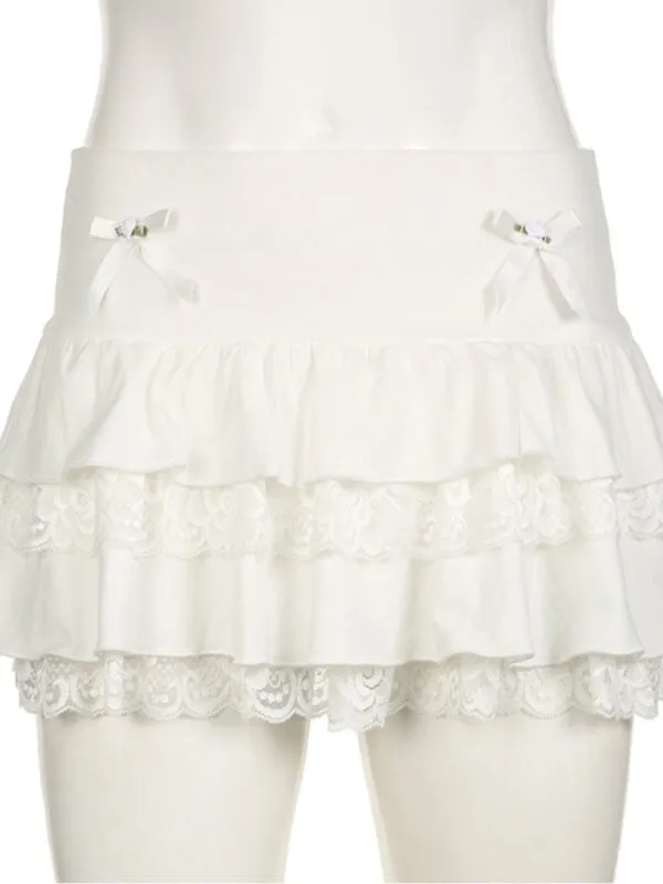 Jasmine lace layered skirt
