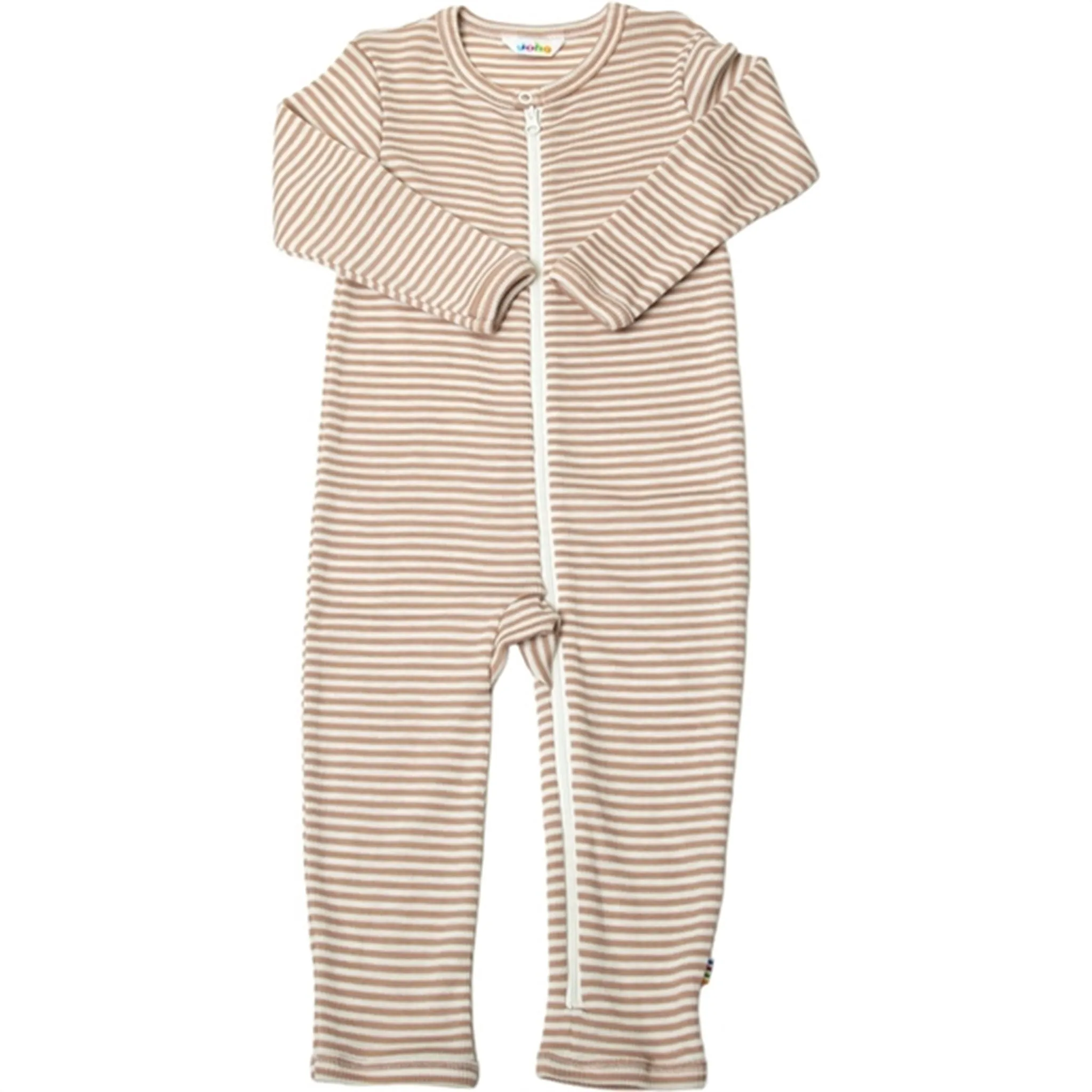 Joha Wool/Silk Light Brown Stripe Jumpsuit