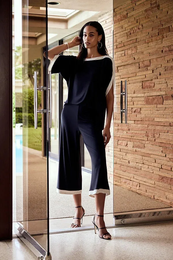 Joseph Ribkoff Black/Moonstone Jumpsuit Style 231050