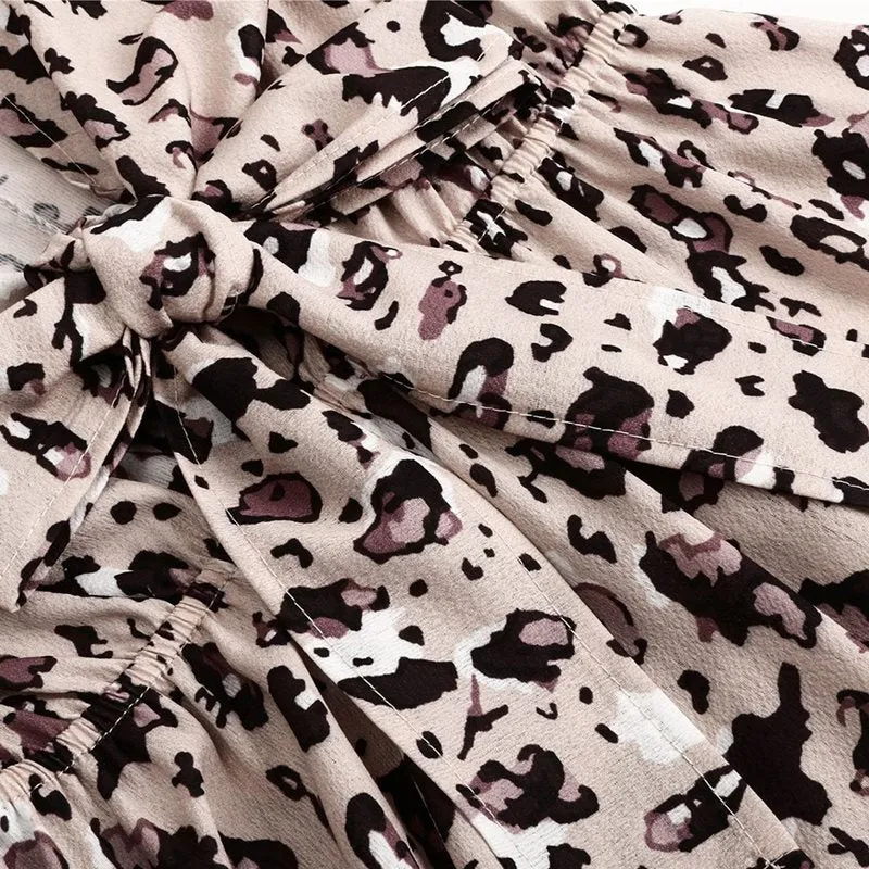Leopard Print Ruffled Maxi