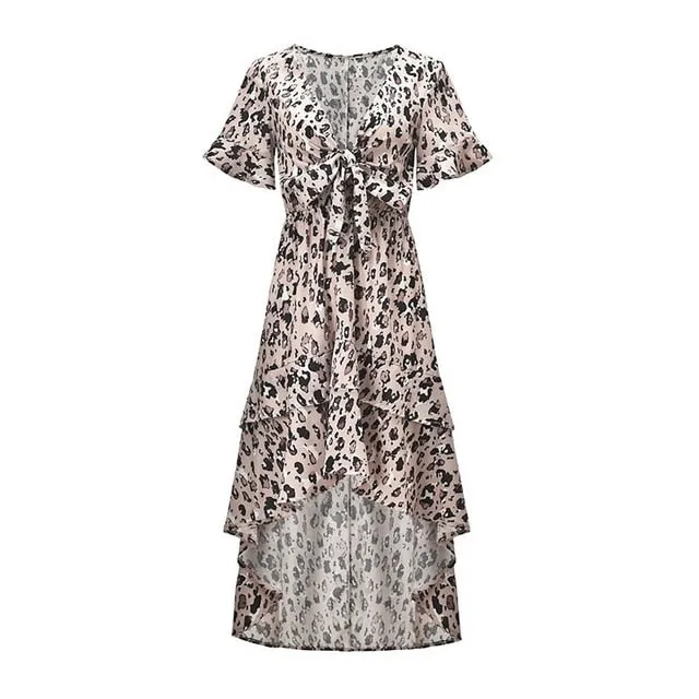 Leopard Print Ruffled Maxi