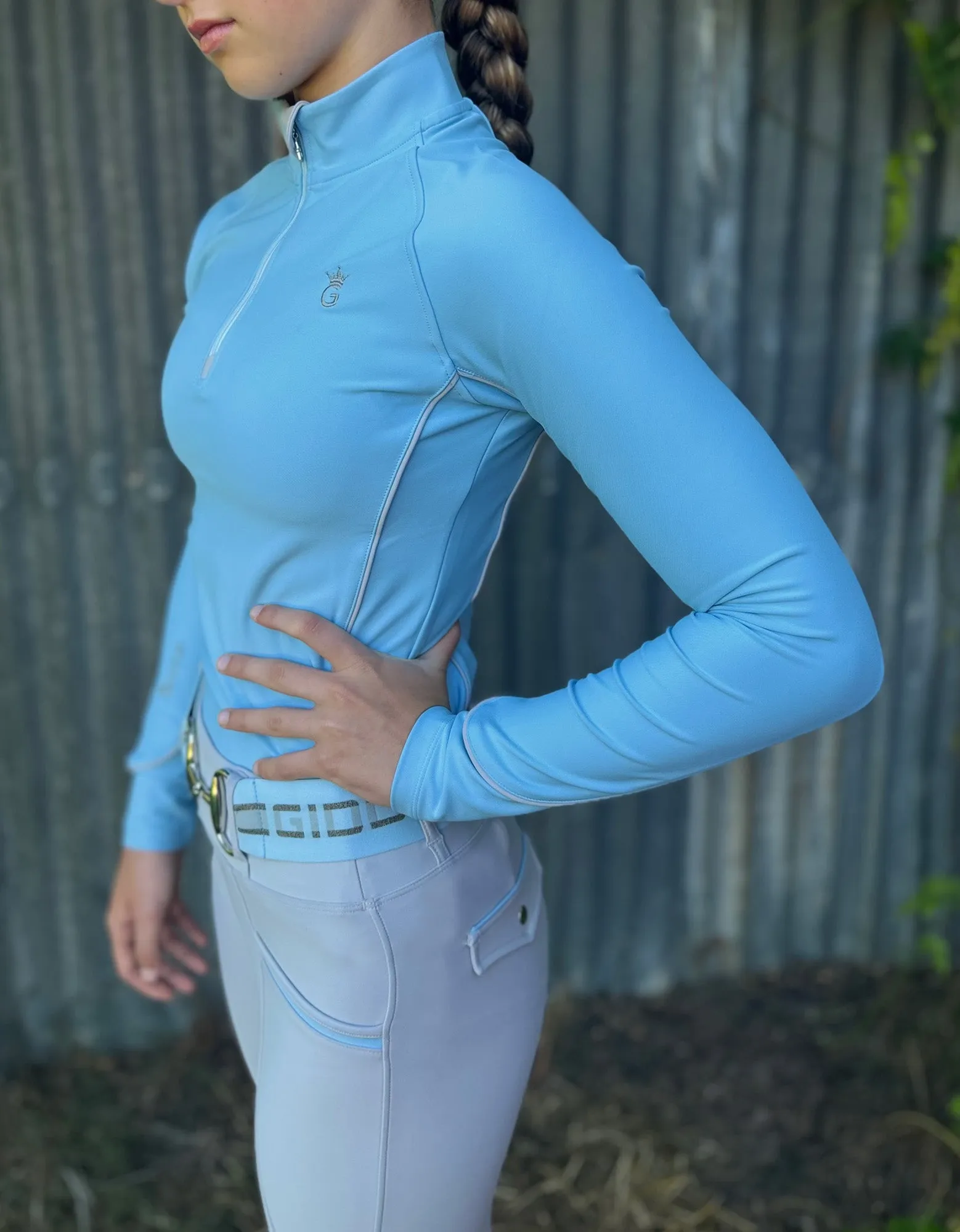 Louella Pale Blue and Grey Base Layer