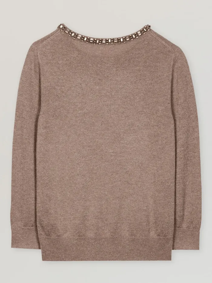 Luisa Cerano Women's Fine Knit Jumper With Glittering Stones 118608 5923 Col 0750