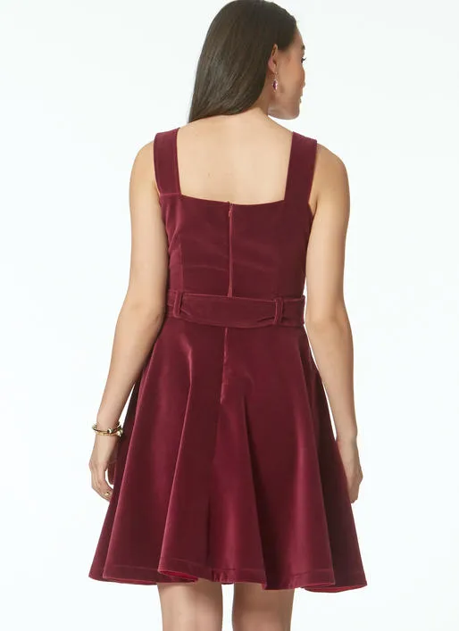 M7626 Misses' Dresses, Belt, Romper, and Jumpsuit with Pockets