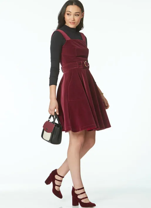 M7626 Misses' Dresses, Belt, Romper, and Jumpsuit with Pockets