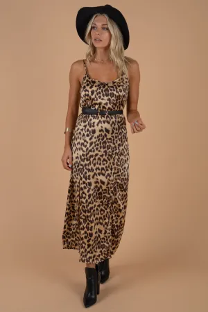 Make You Smile Brown Leopard Maxi Dress