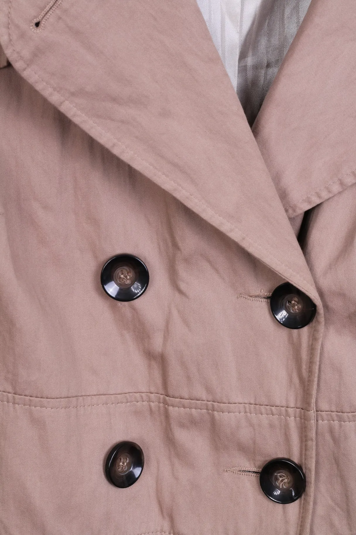 MARKS & SPENCER Womens 22 3XL Coat Long Beige Double Breasted
