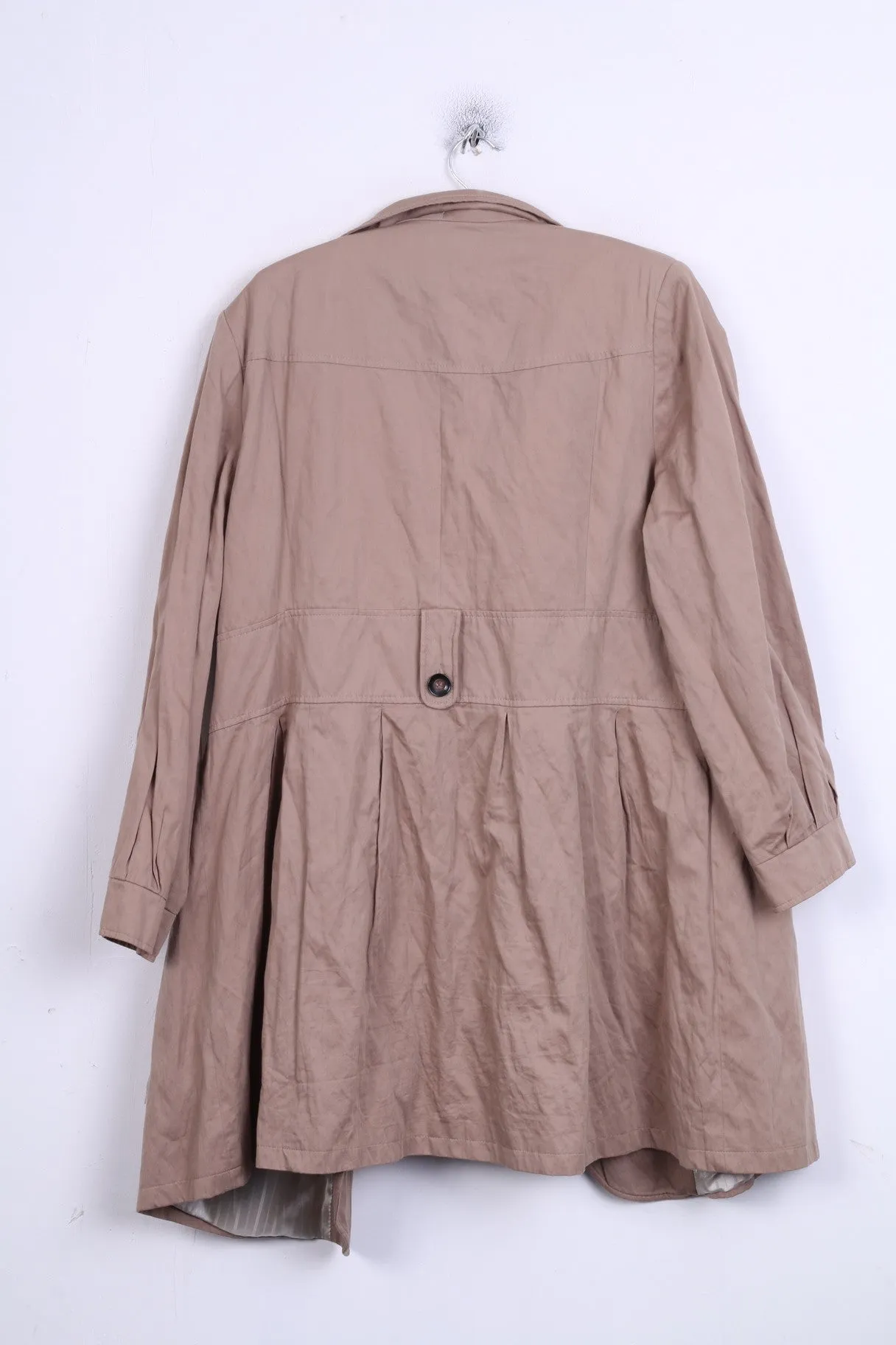 MARKS & SPENCER Womens 22 3XL Coat Long Beige Double Breasted