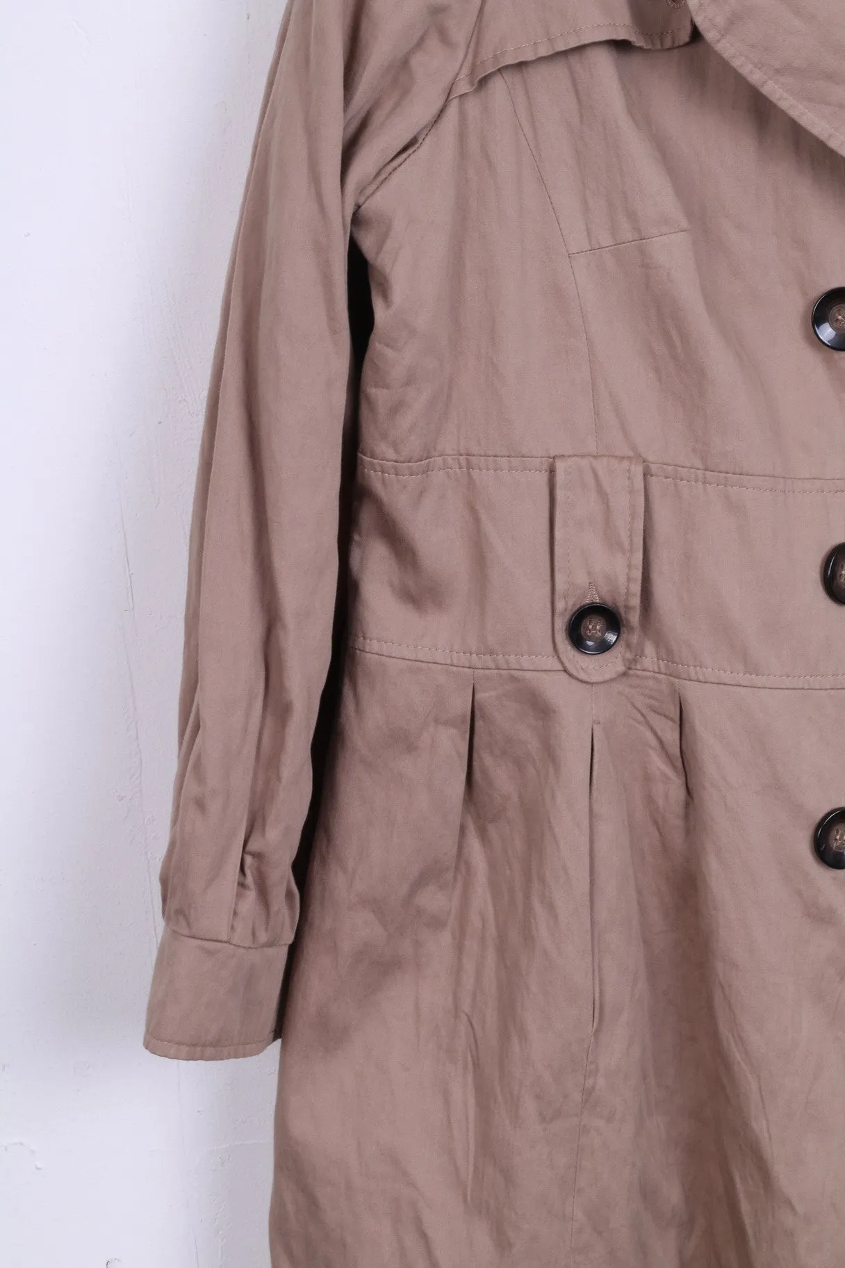 MARKS & SPENCER Womens 22 3XL Coat Long Beige Double Breasted